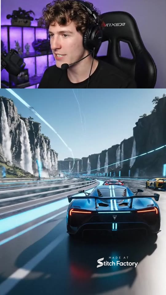 The same moment as a vertical Gaming Split clip, facecam above the gameplay